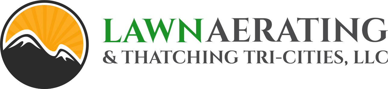 Lawn Aerating & Thatching, Full Logo, Rectangle